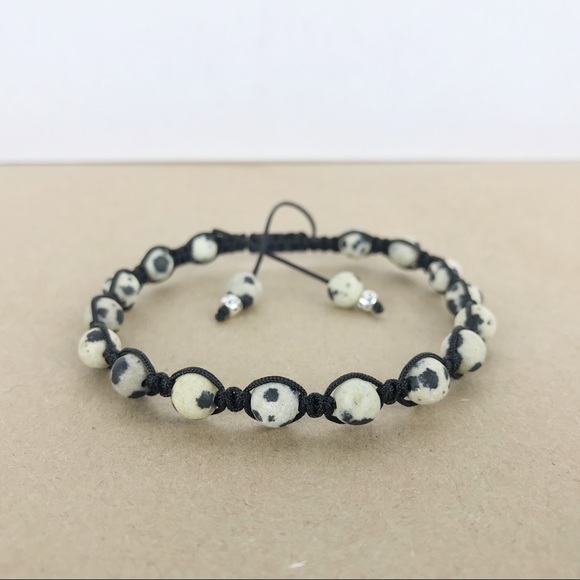 Handmade} Dalmatian Jasper w/ Silver Bracelet - Picture 2 of 4